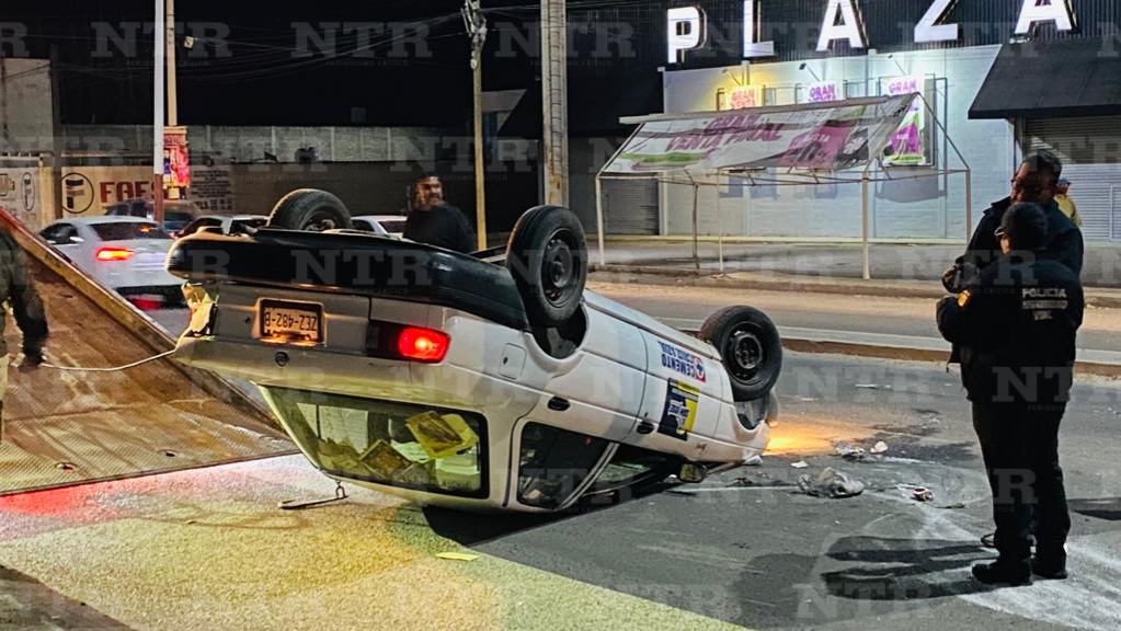 Exceso de velocidad provoca fuerte volcadura