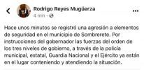 Confirman enfrentamiento en Sombrerete