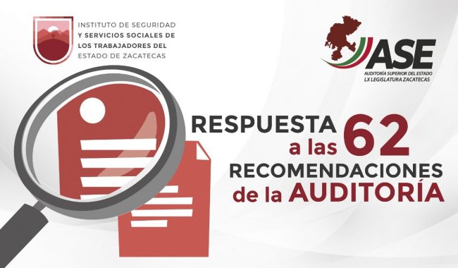 Da respuesta Issstezac a las 62 recomendaciones de la ASE