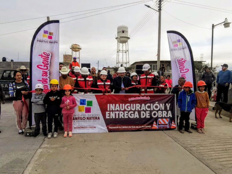 Inauguran pavimentación de calles en Pánfilo Natera