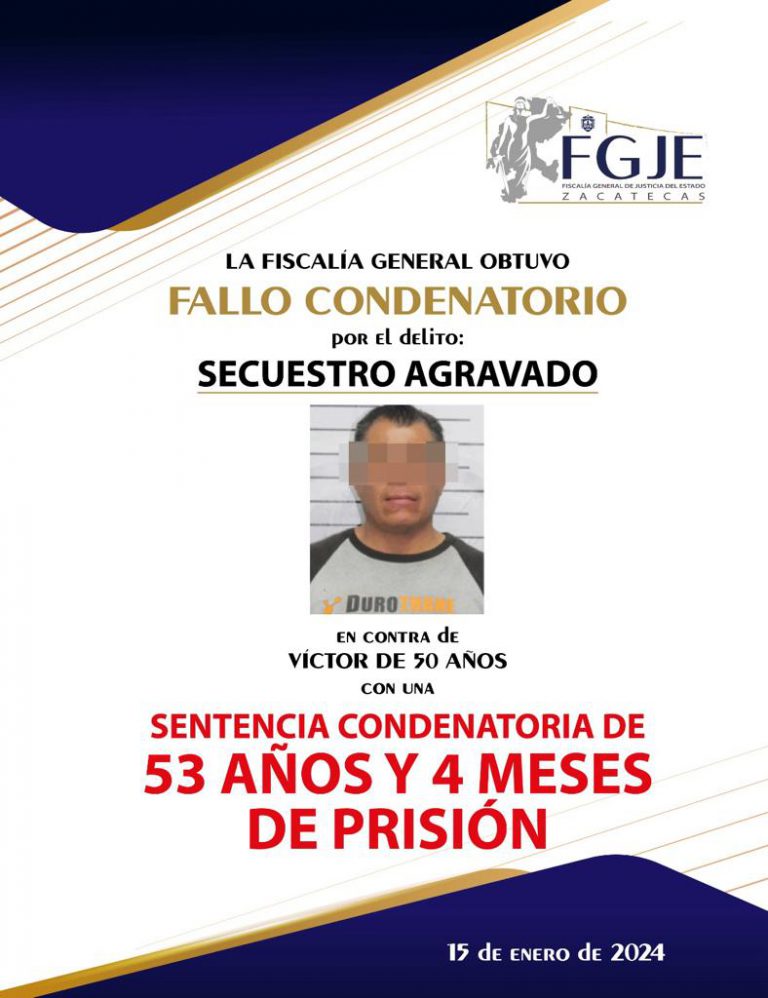 Lo sentencian a 53 años de prisión por secuestro