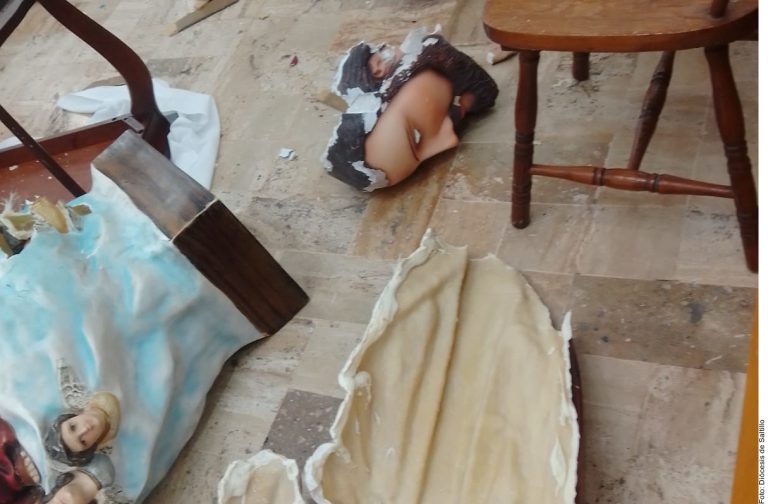 Destroza hombre drogado imágenes religiosas en Saltillo