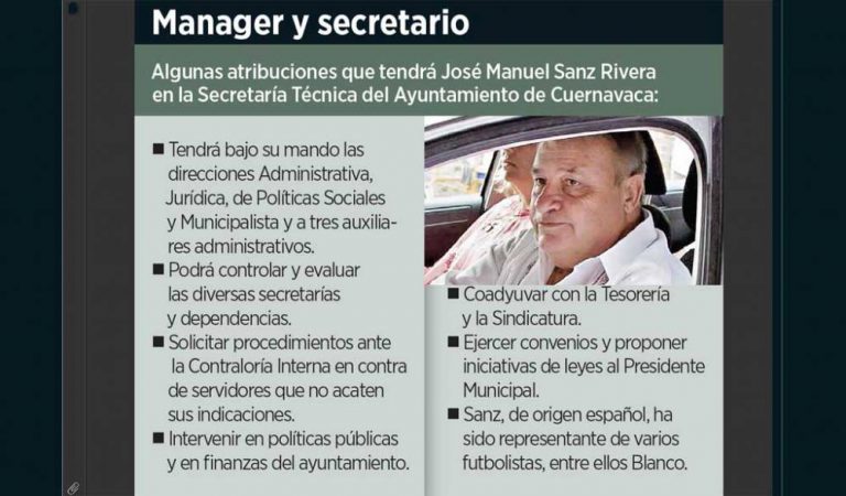 Entrega Blanco Alcaldía a su manager