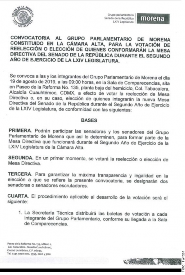 Exhibe Batres convocatoria emitida por Monreal