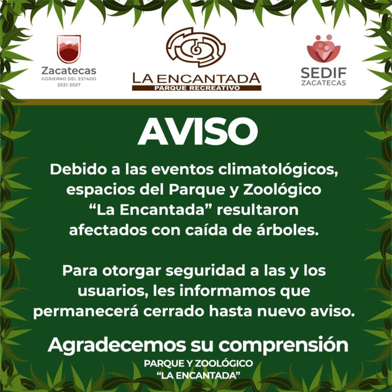Cerrará Parque La Encantada por daños debido al clima