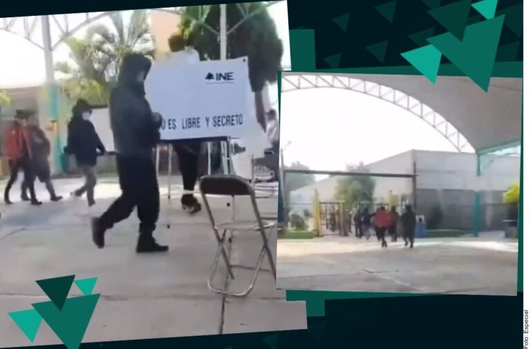 Roban boletas hombres armados en casilla en Puebla