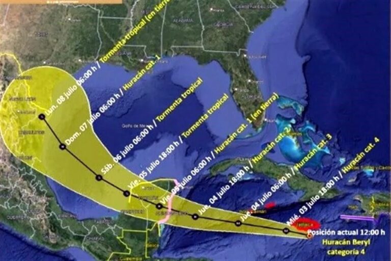 Hacen evacuaciones en Quintana Roo por ‘Beryl»