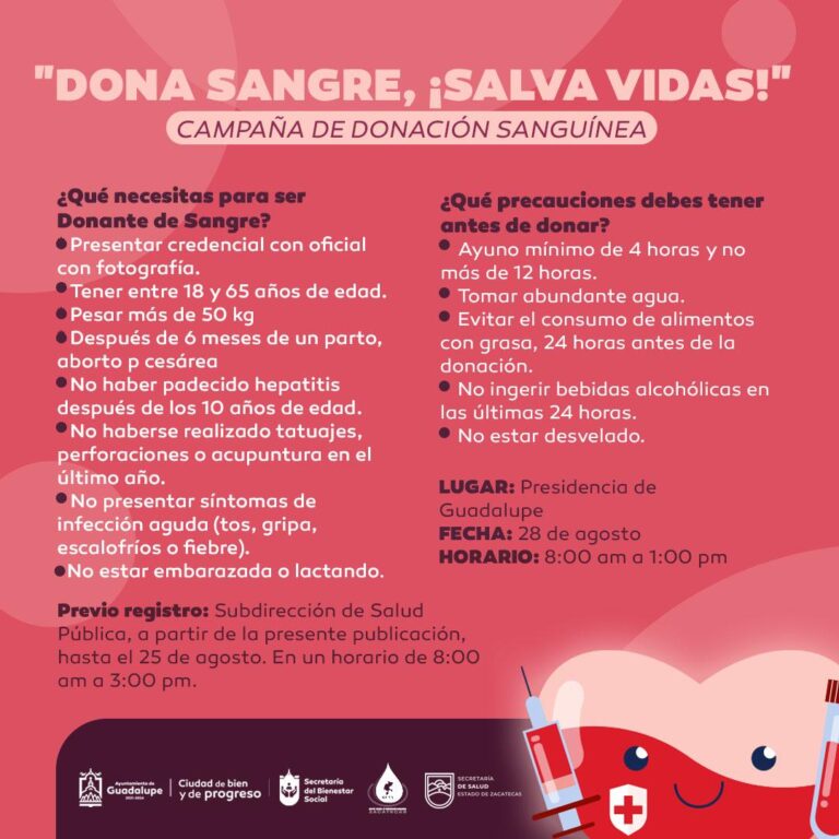 Invitan a Campaña “Dona Sangre, Salva Vidas”
