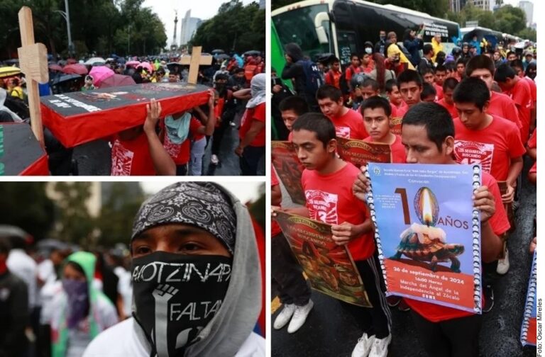 Marchan a 10 años de Ayotzinapa