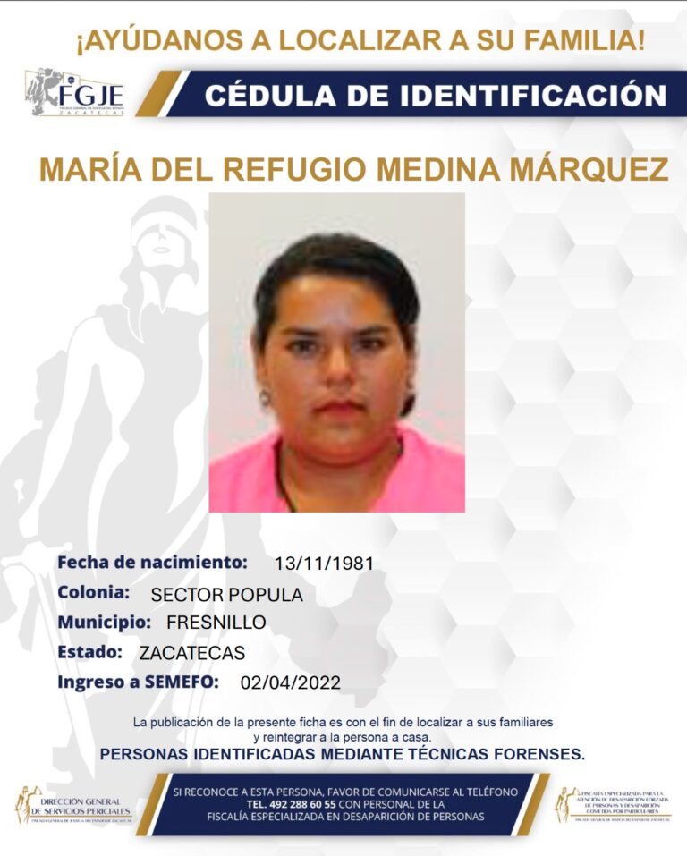 Publican fichas de personas fallecidas