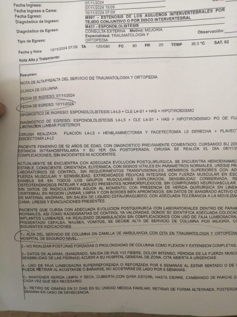 Paciente pide ayuda para regresar al estado