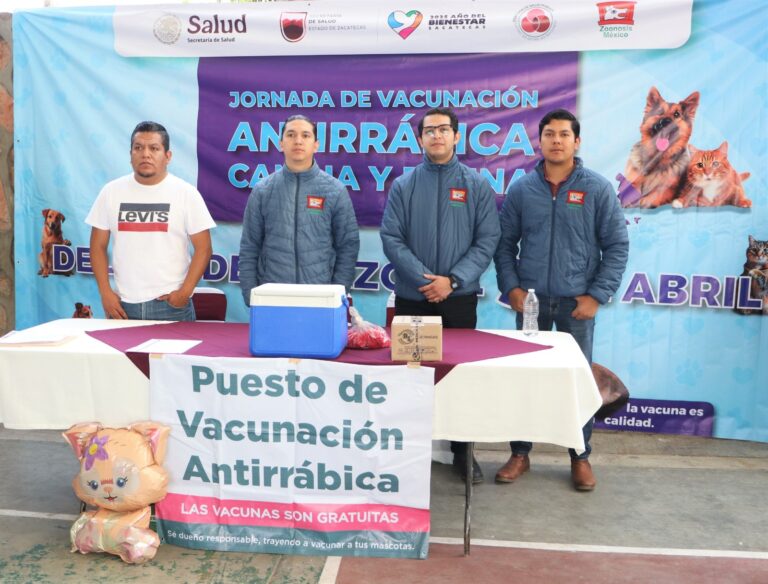Realiza Secretaría de Salud Jornada de Vacunación Antirrábica Canina y Felina