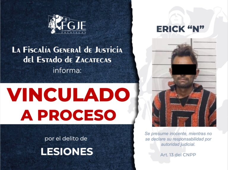Vinculan a Erick por el delito de lesiones