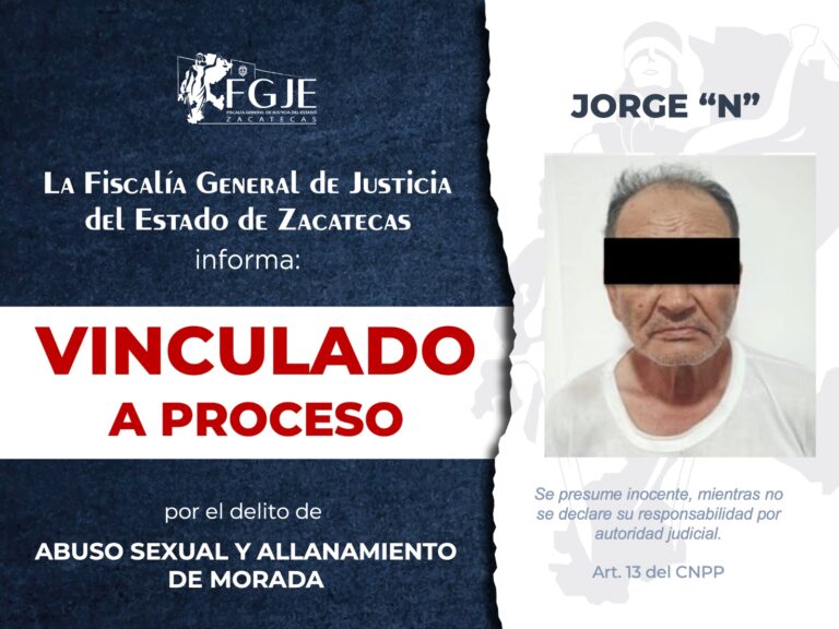 Vinculan a proceso a Jorge por abuso sexual y allanamiento