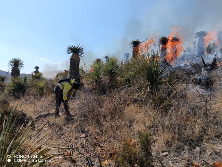 Avanzan trabajos de control de incendio