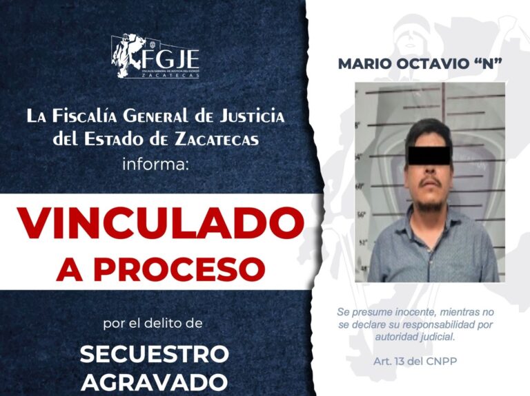 Vinculan a proceso a Mario Octavio «N» por secuestro agravado