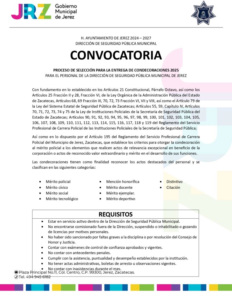 Lanzan convocatoria al Mérito Policial