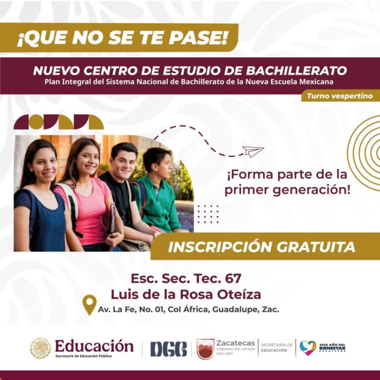 Continúan inscripciones en el bachillerato Pinedo Morales