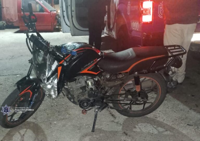 Aseguran motocicleta desvalijada en Colinas del Padre