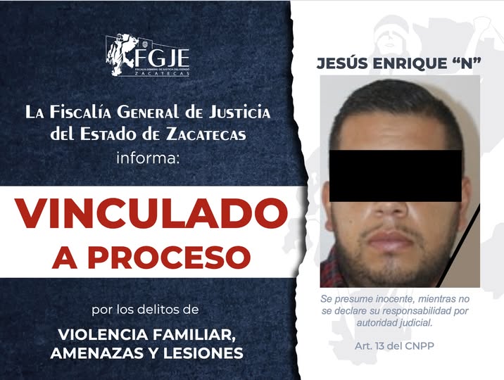 Vinculan a proceso a Jesús Enrique «N» por violencia familiar