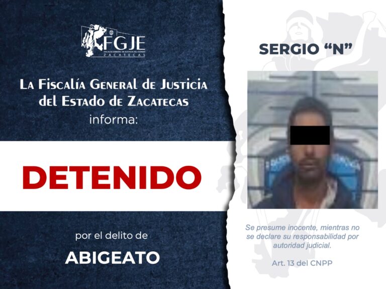Detienen a Sergio por abigeato