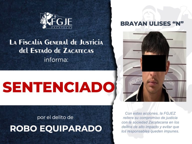 Sentencian a Brayan Ulises por robo equiparado