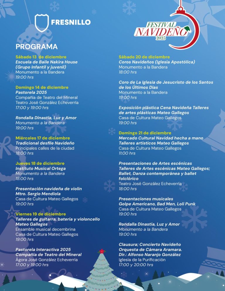Invitan al Festival Navideño en El Mineral