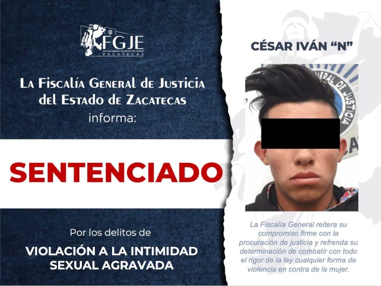 FGJEZ logra sentencia por violación a la intimidad sexual