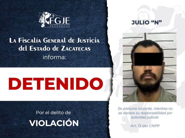 Detienen a Julio «N» por violación