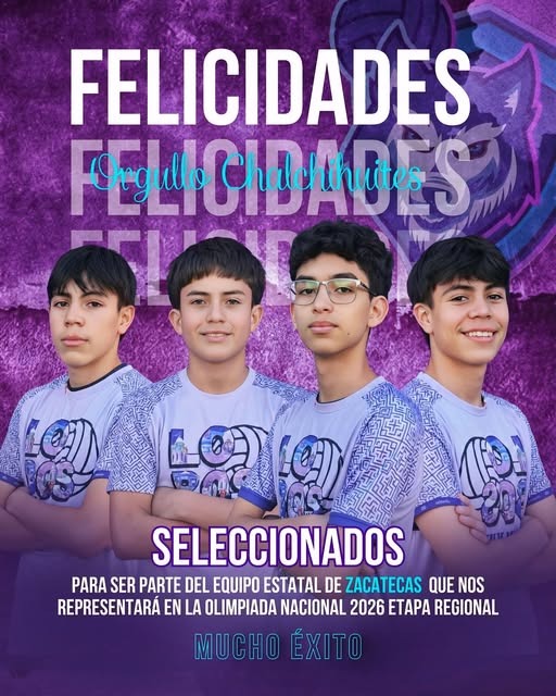 Jóvenes de Chalchihuites a la selección Zacatecas de Voleibol