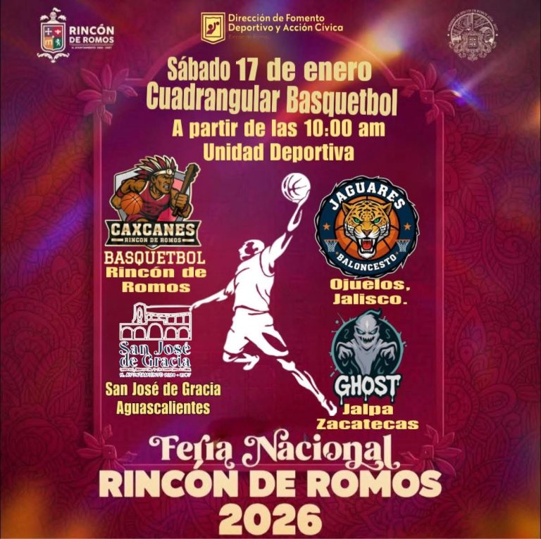 Jalpa, presente en cuadrangular de básquetbol de Rincón de Romos