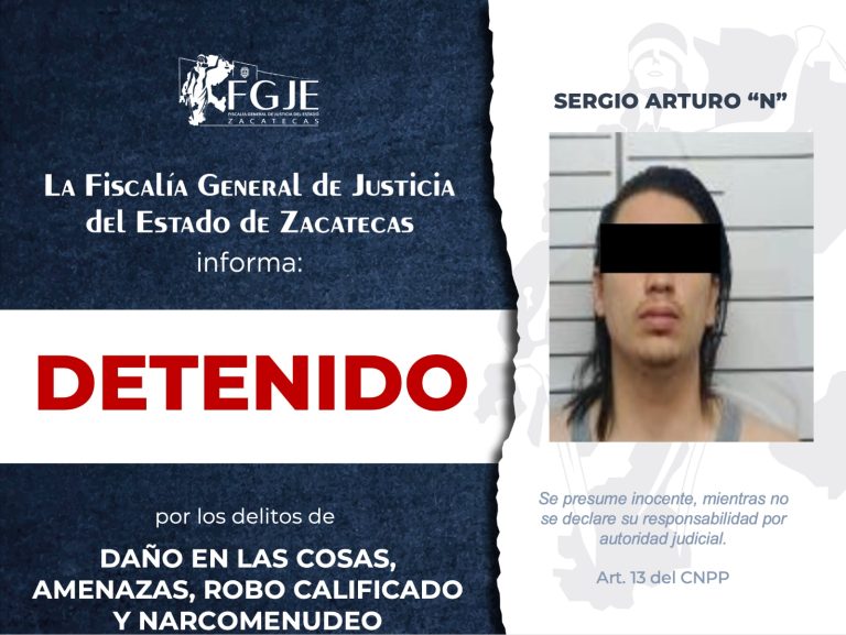 Detienen a Sergio Arturo por varios delitos