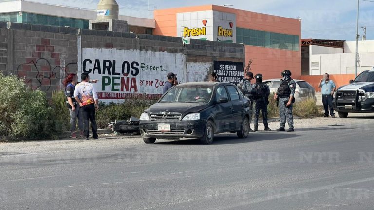 Motociclista resulta lesionado en percance vial