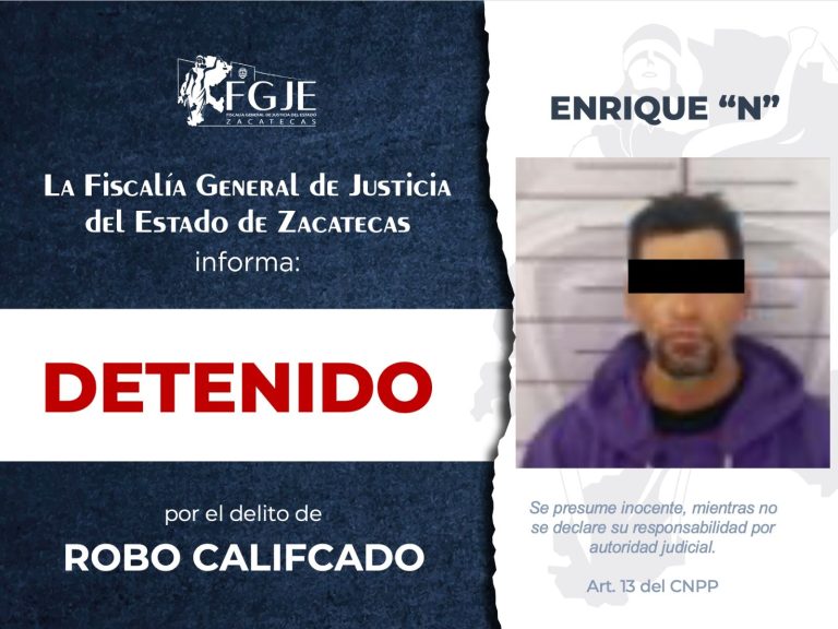 Detienen a Enrique en Fresnillo; lo buscaban por robo