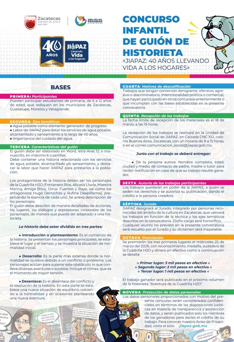 Convoca JIAPAZ a concursos infantiles de dibujo e historieta
