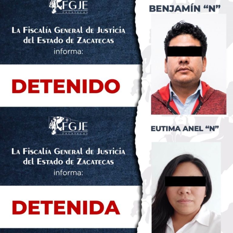 Colaboración nacional permite detención de dos personas