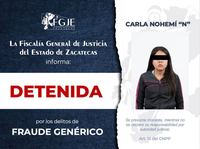 Detienen a Carla en Jalisco; la buscaban en Zacatecas por fraude