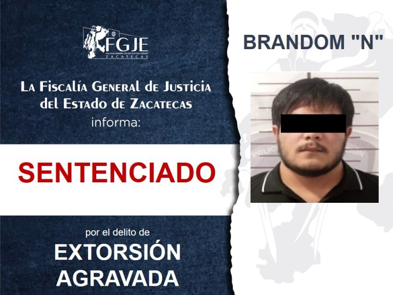 Brandom «N» recibe sentencia por extorsión agravada
