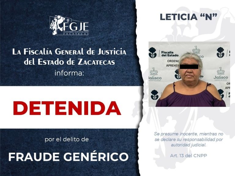 Colaboran autoridades en detención de Leticia