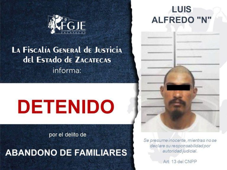 Detienen a Luis Alfredo por abandono de familiares