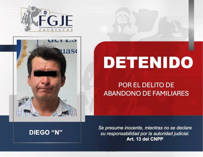 Detienen a Diego en Aguascalientes; lo buscaban por abandono de familiares