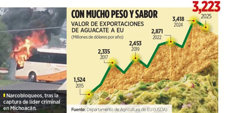 Frena EU por la violencia «avocados from Mexico»
