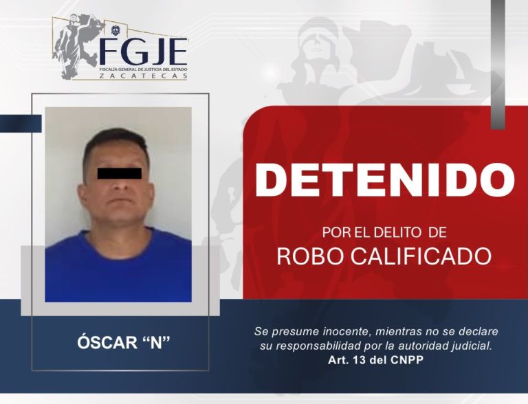 Detienen a Óscar en México; lo buscaban en Zacatecas