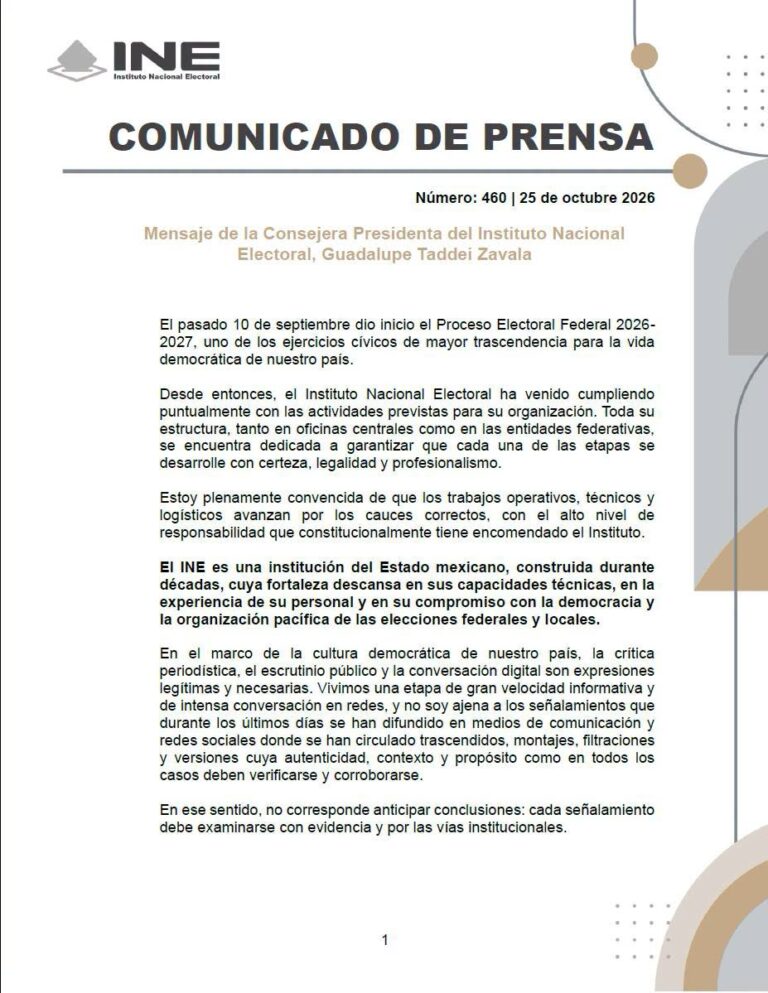 Guadalupe Taddei renuncia como consejera presidenta del INE: Es para ‘proteger al Instituto’, afirma